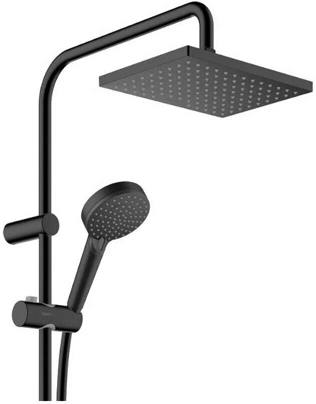 Душевая система с переключателем, без смесителя, черный Hansgrohe Vernis Shape Showerpipe 26282670