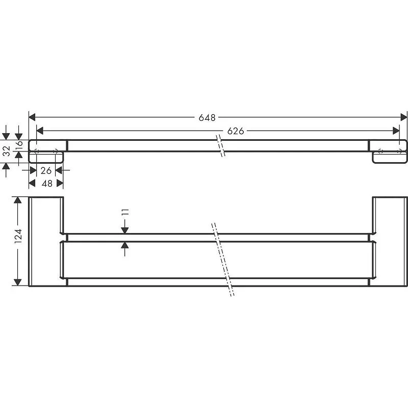 Держатель для полотенца, двойной, хром Hansgrohe AddStoris 41743000