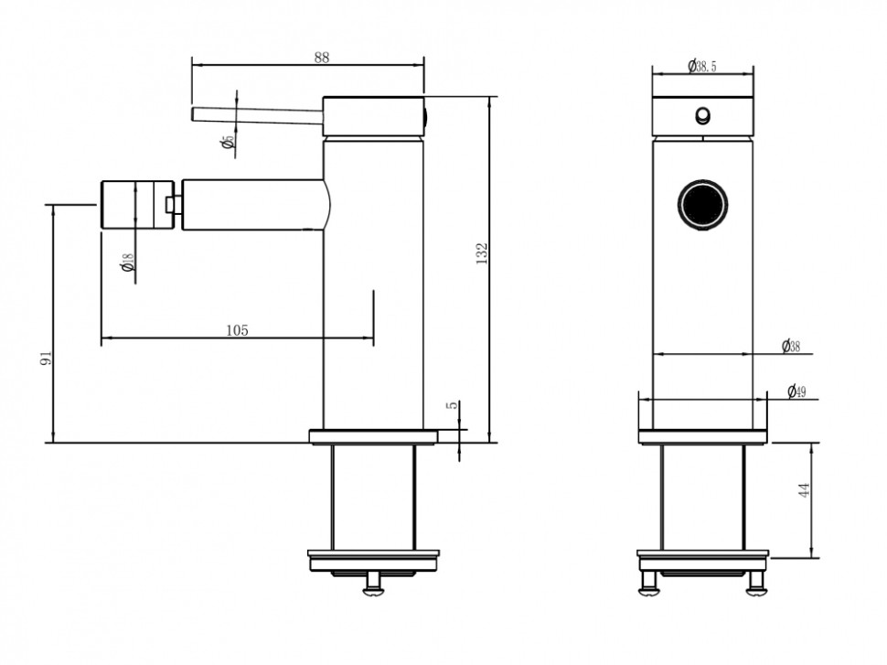Смеситель ABBER Emotion 316 AF8824BRG для биде, розовое золото брашированное