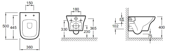Комплект 2в1: Унитаз EDM102-00 с крышкой-сиденьем E20142-00 Jacob Delafon Vox (80-20) K23070401