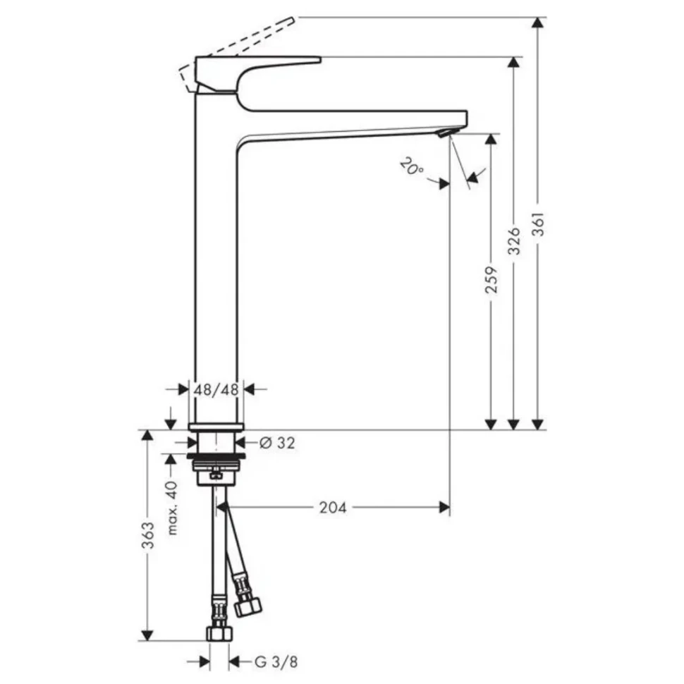 Смеситель для раковины 260, с донным клапаном, бронза Hansgrohe Metropol 32512140