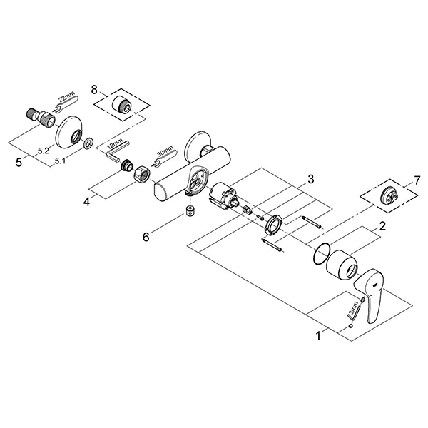 Смеситель для душа, хром Grohe Eurostyle 33590001