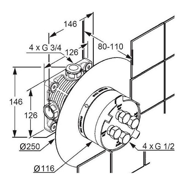 Скрытая монтажная часть Kludi Flexx Boxx 88011