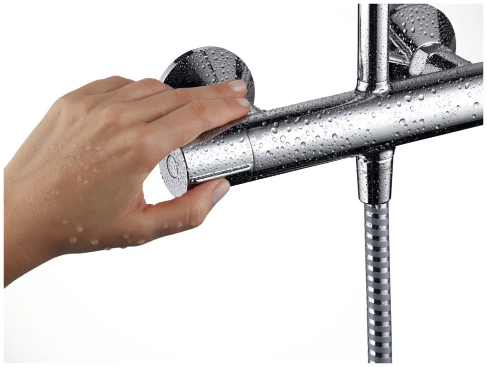 Душевая система с термостатом для душа, хром Hansgrohe Vernis Shape Showerpipe 26286000
