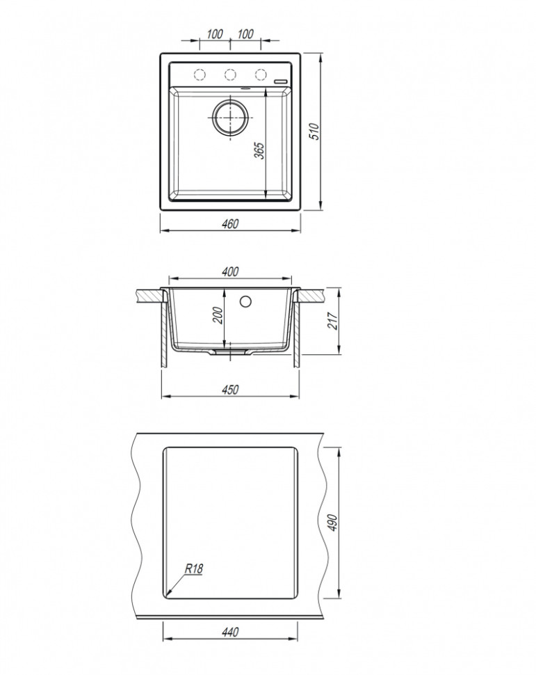 Кухонная мойка ABBER Quarz AQ2901G серый