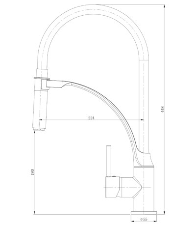 LM6007C Соул Смеситель для кухни с гибким изливом, хром