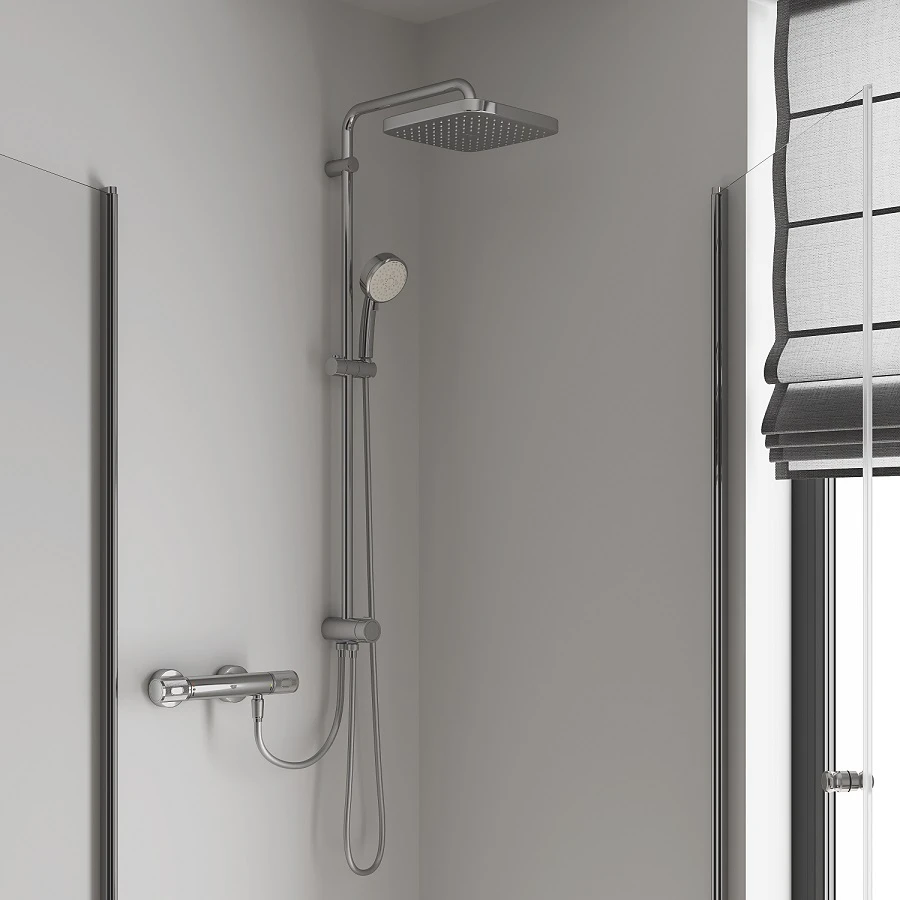 Душевая система со смесителем для душа, хром Grohe Tempesta Cosmopolitan 250 Cube 26692000