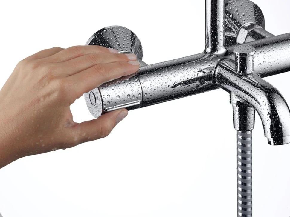 Душевая система с термостатом для ванны, хром Hansgrohe Vernis Shape 230 Showerpipe 26284000
