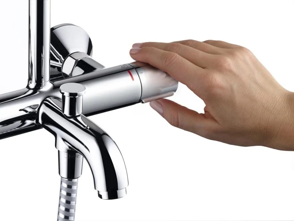 Душевая система с термостатом для ванны, хром Hansgrohe Vernis Shape 230 Showerpipe 26284000