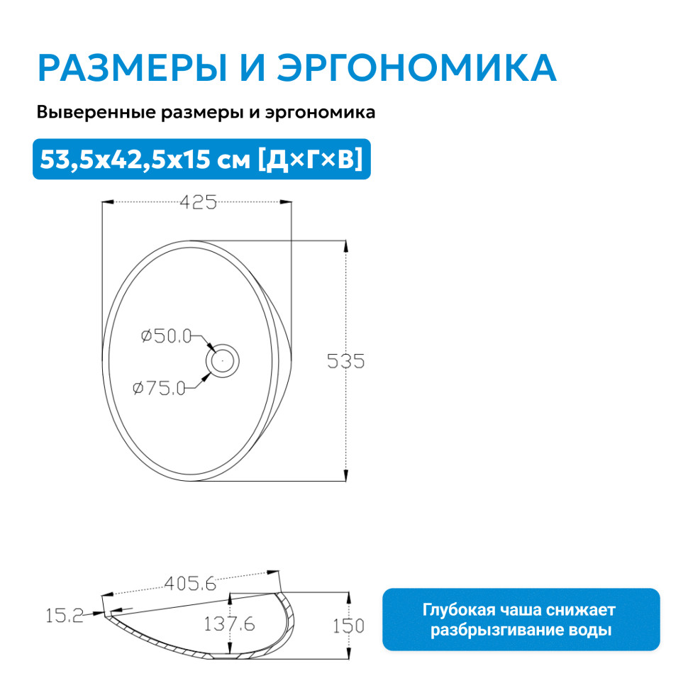 Раковина накладная прозрачная ABBER Kristall AT2812Aquamarin бирюзовая
