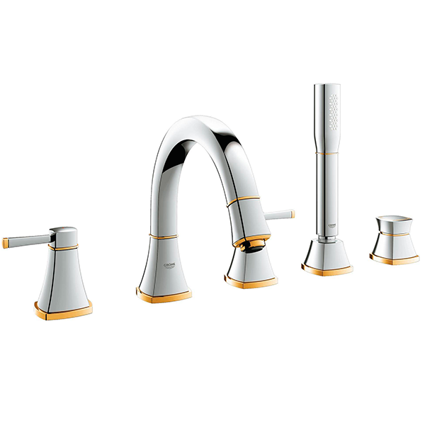Комплект на бортик ванны на 5 отверстий, хром/золото Grohe Grandera 19919IG0