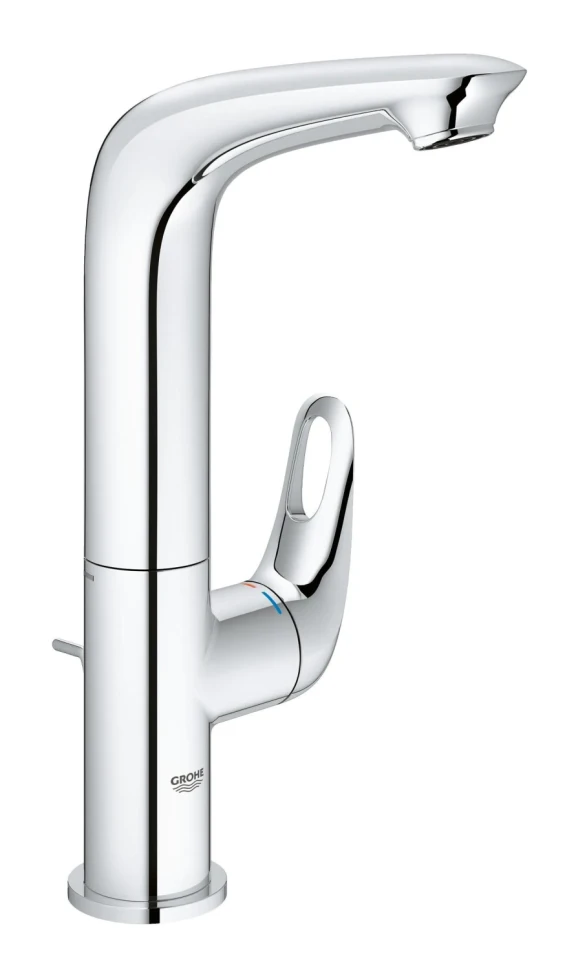 Смеситель для раковины с донным клапаном, высокий излив, хром Grohe Eurostyle 23569003