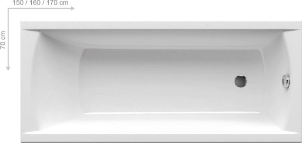 ВАННА АКРИЛОВАЯ RAVAK CLASSIC 150x70 с каркасом и панелью
