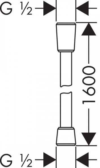 Душевой шланг 1600, шлифованный черный хром Hansgrohe Isiflex 28276340