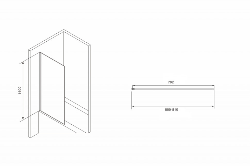 Шторка на ванну ABBER Immer Offen AG71080B