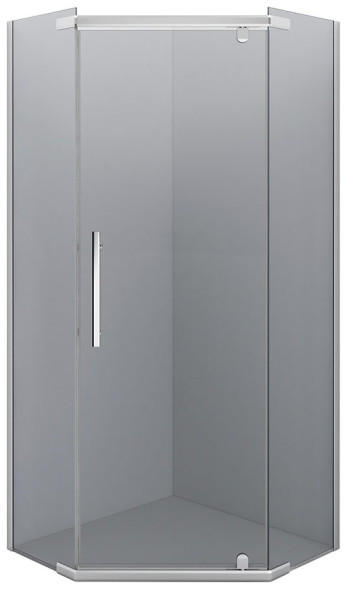 Душевое ограждение ERLIT ER10110V-C4 1000*1000*2000 (пятиугольное) (без поддона) тонированое стекло