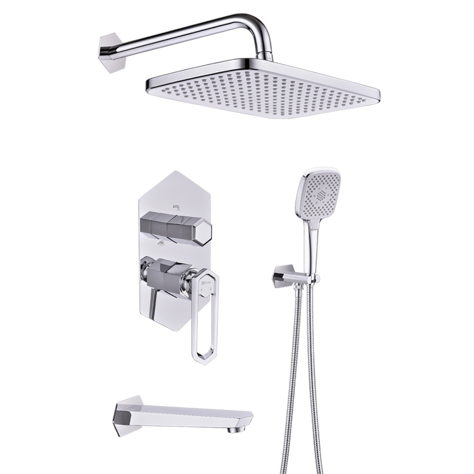 LM3922C Lemark смеситель для ванны и душа, встраиваемый Prizma