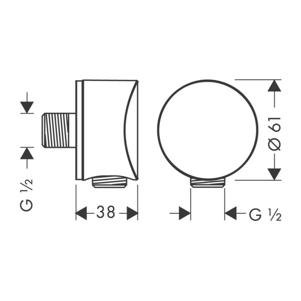 Подключение для душевого шланга, золото Hansgrohe Fixfit S 26453990