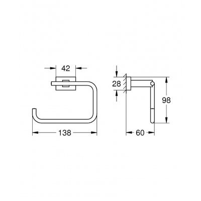 Держатель туалетной бумаги без крышки Grohe Essentials Cube 40507001