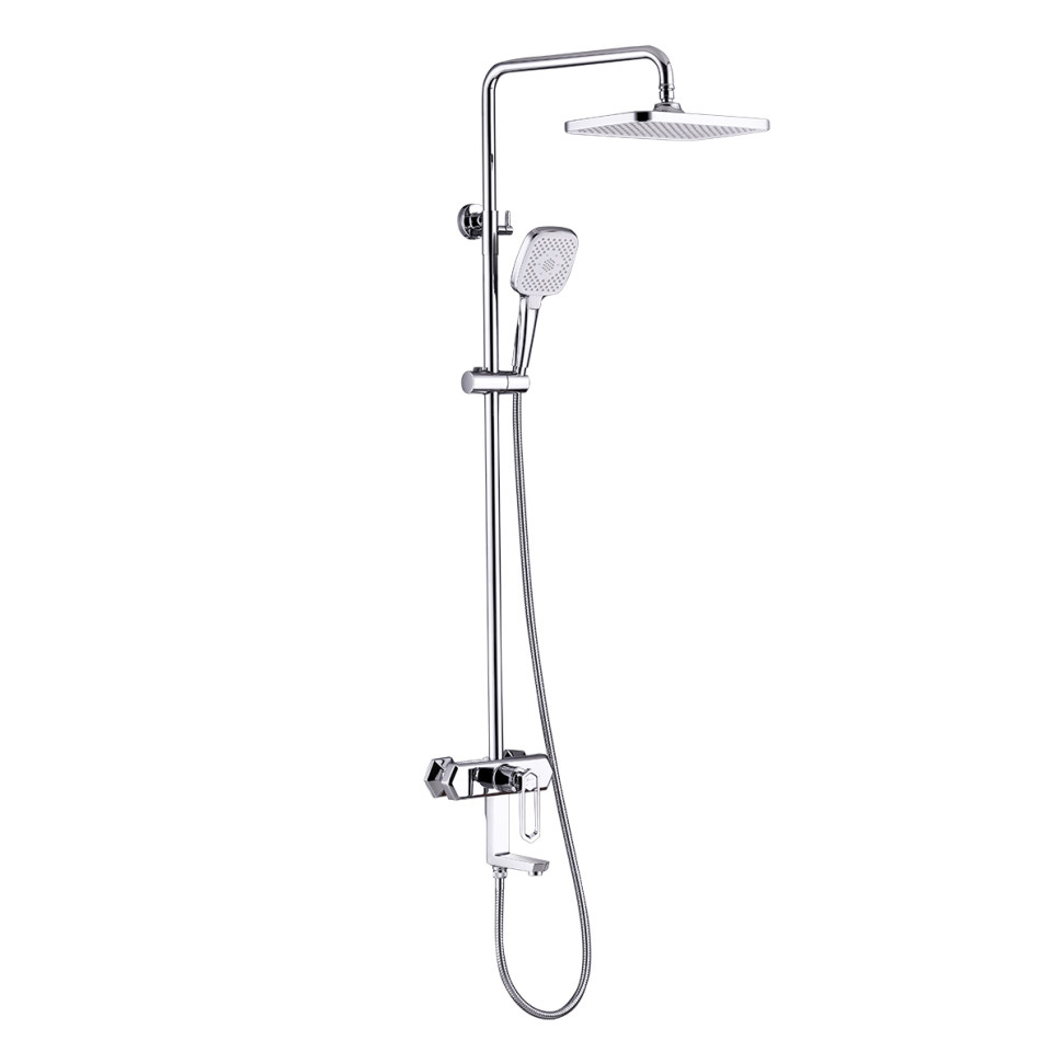LM3962C Lemark смеситель для ванны и душа с регулируемой высотой штанги Prizma