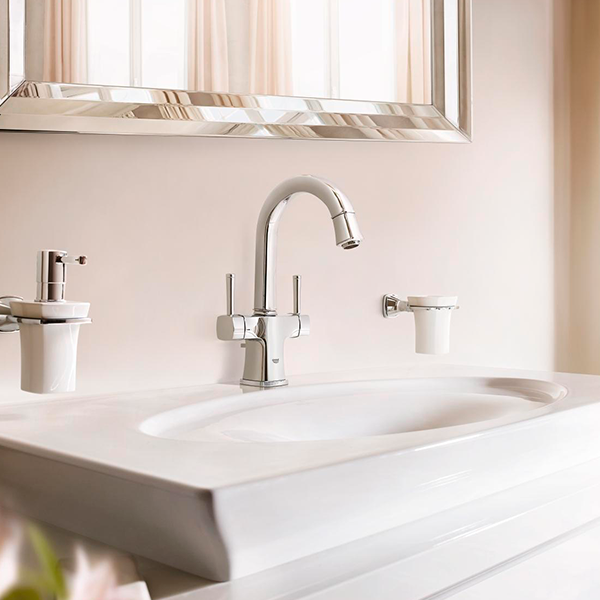 Смеситель для раковины GROHE Grandera с донным клапаном и поворотным изливом, хром