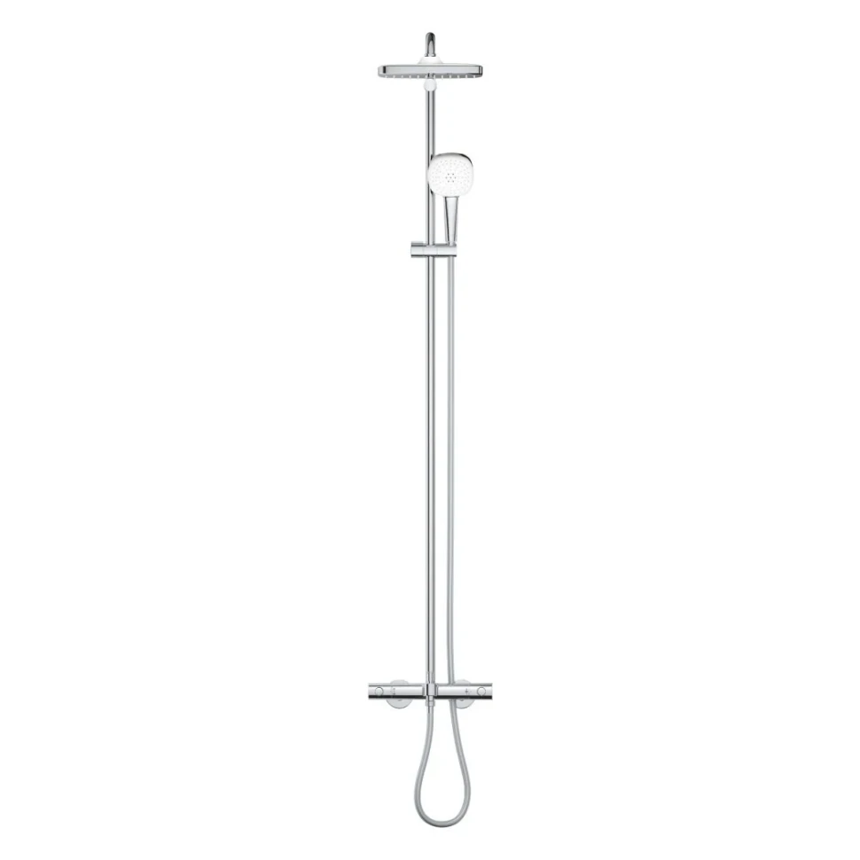 Душевая система для ванны GROHE Tempesta System 250 Cube с термостатом для настенного монтажа, хром (26691001)