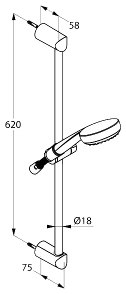Душевой гарнитур 600, хром Kludi Logo 6816005-00