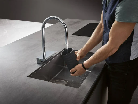 Мойка S71, с крылом, 510х1050, нержавеющая сталь Hansgrohe 43307800
