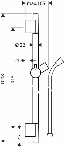 Душевая штанга 900, бронза Hansgrohe Unica S Puro 28631140