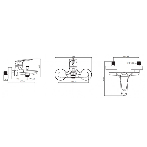 Смеситель для ванны, хром Jacob Delafon Elite E32909-CP