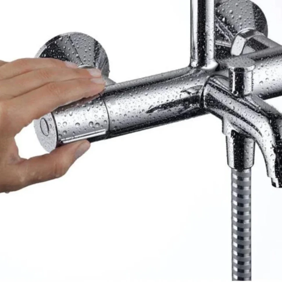 Душевая система с термостатом для ванны, хром Hansgrohe Vernis Blend Showerpipe 26274000