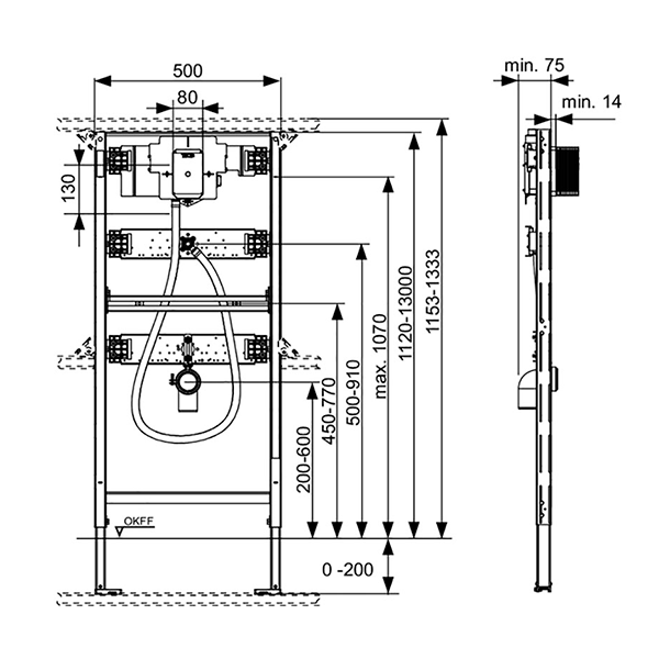 9320013 Застенный модуль для писсуара с клапаном U2