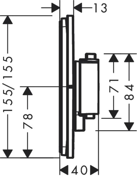 Термостат для душа, встраиваемый, черный Hansgrohe ShowerSelect Comfort Q 15583670