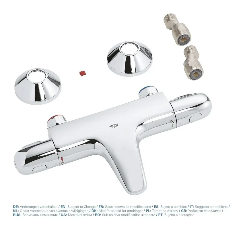 Термостат для ванны GROHE Grohtherm 1000 Pro, 1/2, настенный монтаж, (34816003)