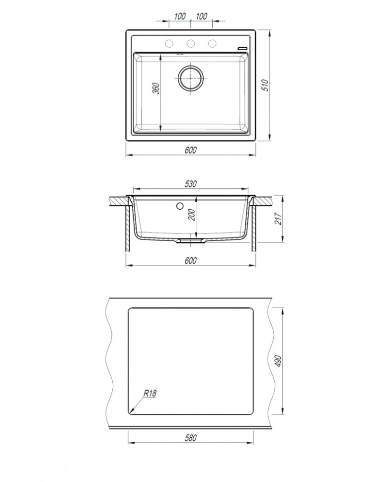 Кухонная мойка ABBER Quarz AQ2902W белый