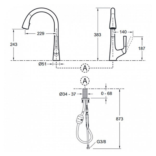 Смеситель для кухни, хром Jacob Delafon Malleco E562-CP