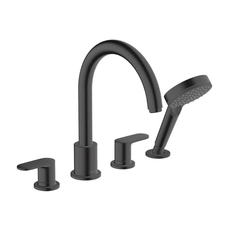 Смеситель на край ванны на 4 отверстия, черный Hansgrohe Vernis Blend 71456670