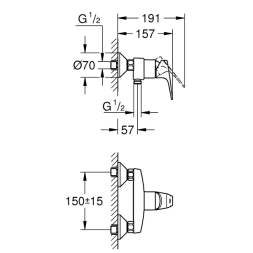 Смеситель для душа GROHE BauFlow 23755000