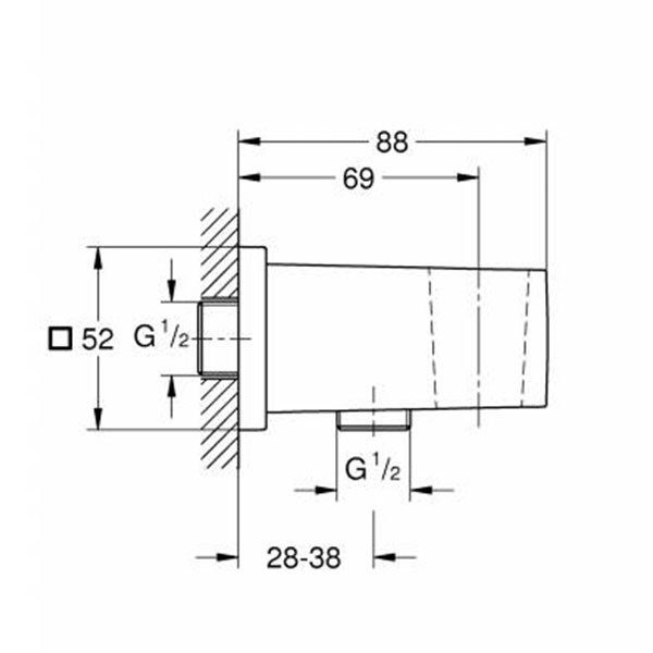 Подключение для душевого шланга, хром Grohe Euphoria Cube 26370000