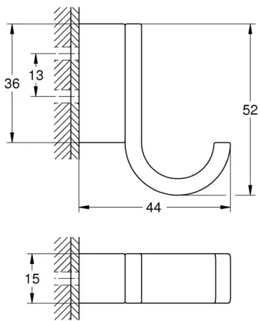 Крючок для халата GROHE Selection, металл, цвет Фантомный чёрный