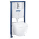 Комплект инсталляции GROHE Solido 5 в 1 QuickFix с подвесным унитазом Euro Ceramic и панелью смыва Arena Cosmopolitan, хром (39536000)