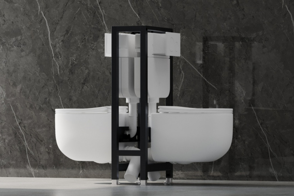 Инсталляция двойная самонесущая ABBER AC0106 для двух подвесных унитазов