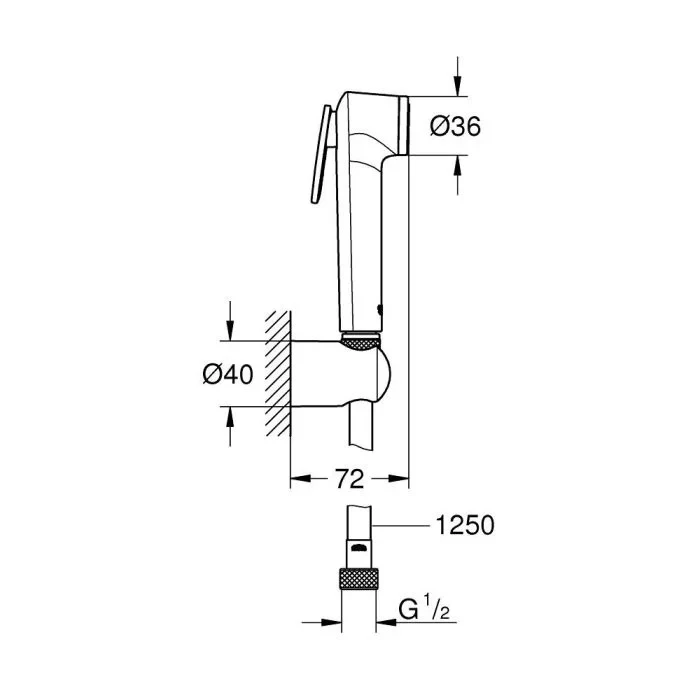 Гигиенический душ, теплый закат матовый Grohe Tempesta-F Trigger Spray 30 27513DL1