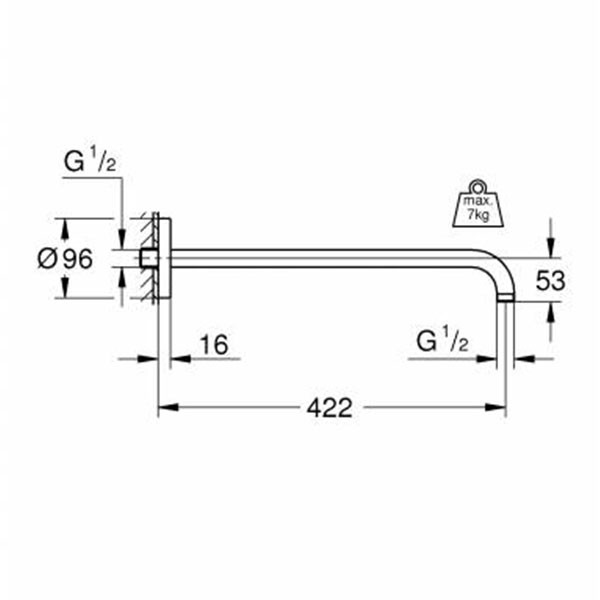 Душевой кронштейн 422, хром Grohe Rainshower 26146000