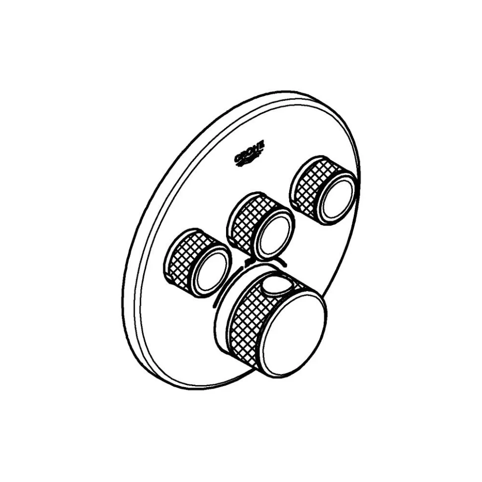 Термостат для ванны, встраиваемый, на 3 выхода, черный матовый Grohe Grohtherm 29508KF0