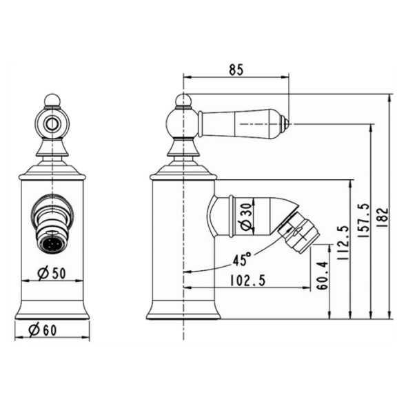 СМЕСИТЕЛЬ BRAVAT ДЛЯ БИДЕ ART F375109U
