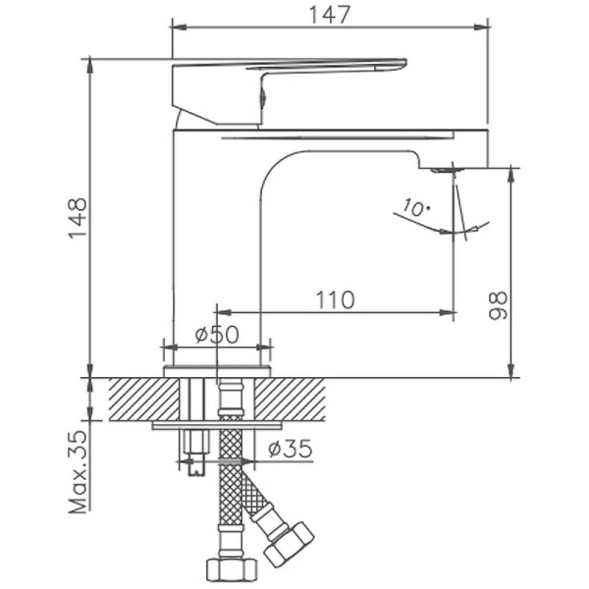 Смеситель для раковины Haiba HB 10557-8 белый/хром