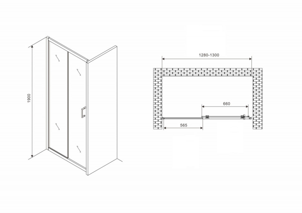 Душевая дверь ABBER Schwarzer Diamant AG301305