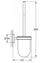 Tуалетный ёршик с держателем GROHE Essentials, матовый чёрный (1024682430)
