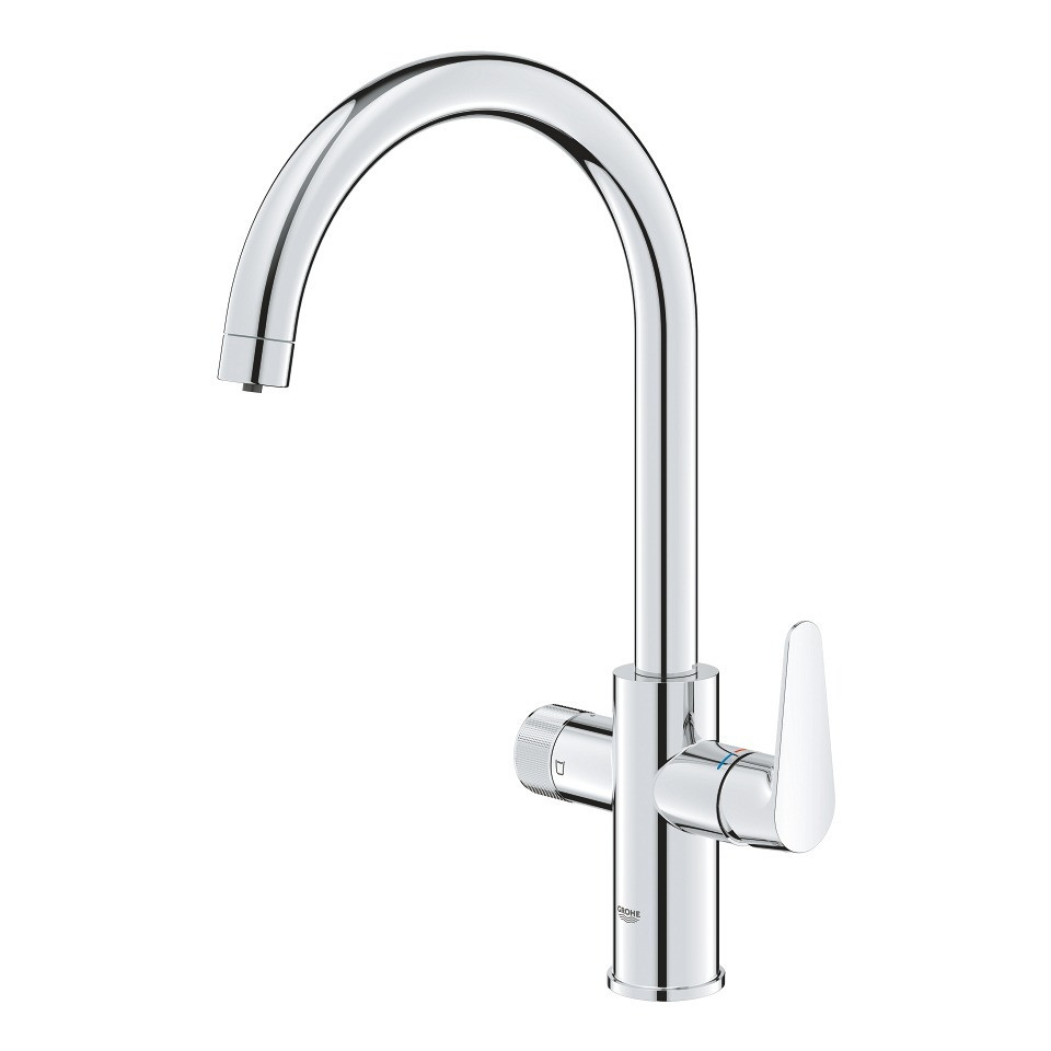 Смеситель кухонный GROHE Blue Pure BauCurve для подачи смешанной и фильтрованной воды c C-образным изливом; цвет Хром, (30580000)